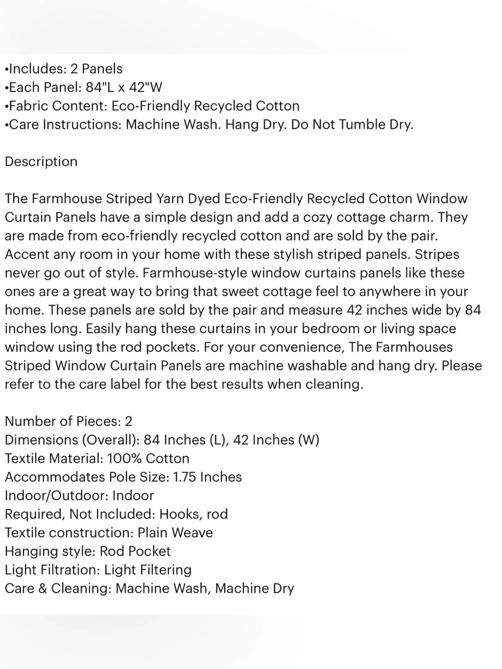 Lush Decor Farmhouse Style Curtains Like New